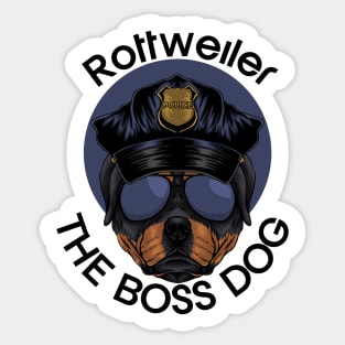 Rottweiler The Boss Dog Sticker